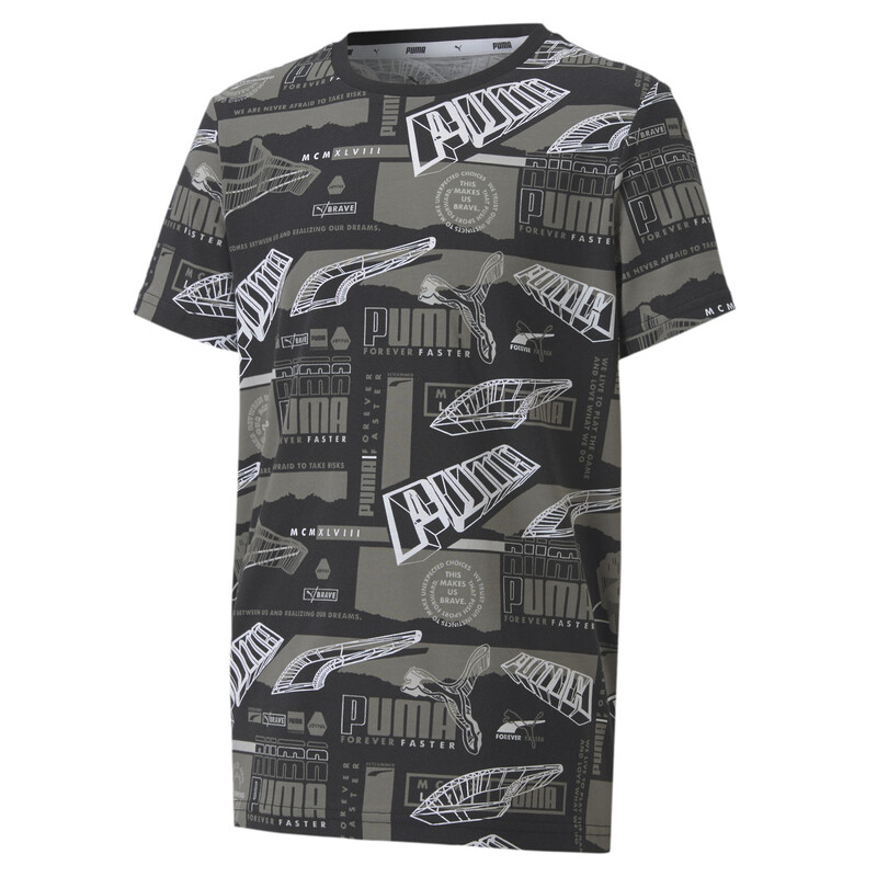 

PUMA Alpha Printed Kid's T-Shirt, Black