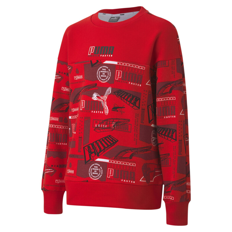 

PUMA Alpha Crew-Neck Kid's Sweatshirt, Red