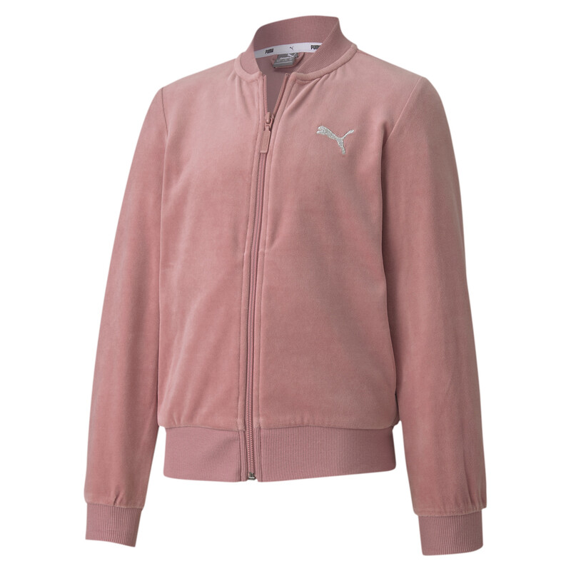 

PUMA Alpha Velvet Full Zip Girl's Track Jacket, Foxglove