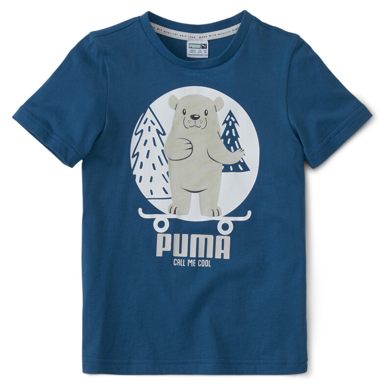 

PUMA Animals Suede Kids' T-Shirt, Black/blue
