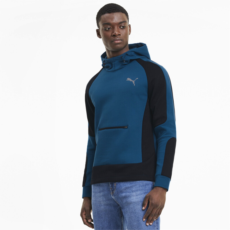 

Men's PUMA Evostripe dryCELL Slim Fit Hoodie, Black/blue