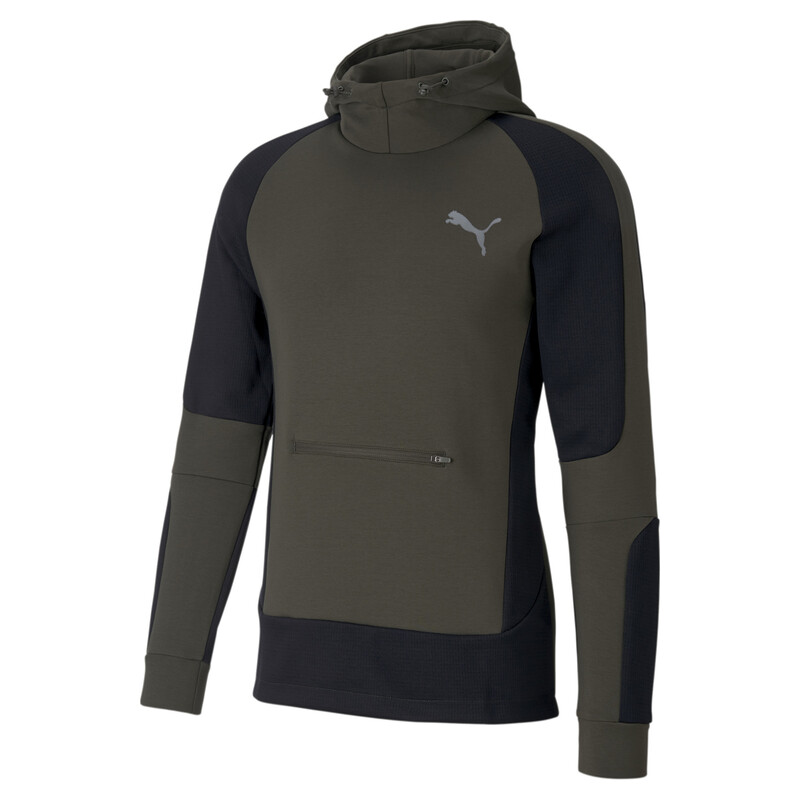 

Men's PUMA Evostripe dryCELL Slim Fit Hoodie, Black/brown