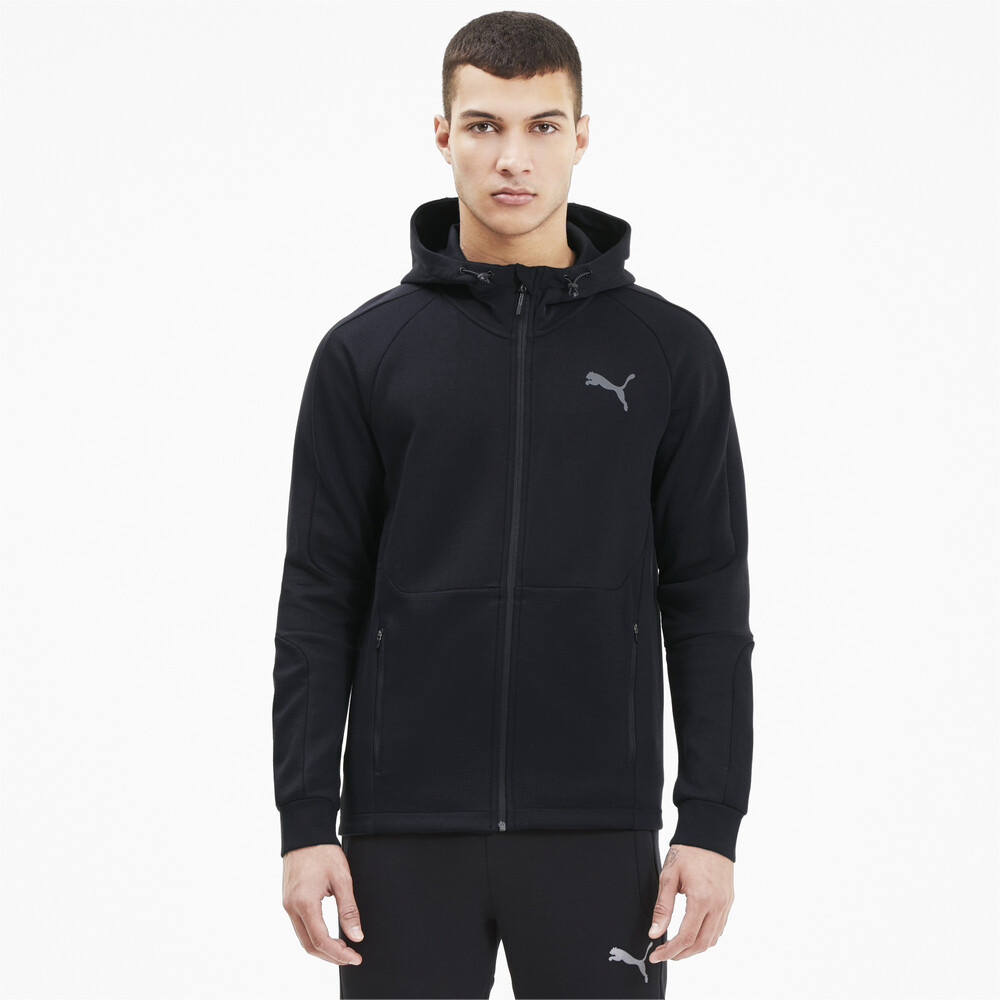 Evostripe Fermuarli Erkek Kapsonlu Sweatshirt Siyah Puma Puma Turkiye Resmi Alisveris Sitesi