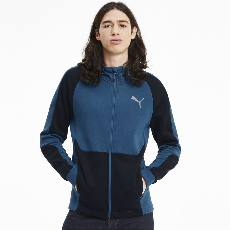 

Men's PUMA Evostripe Full-Zip dryCELL Slim Fit Hoodie, Black/blue
