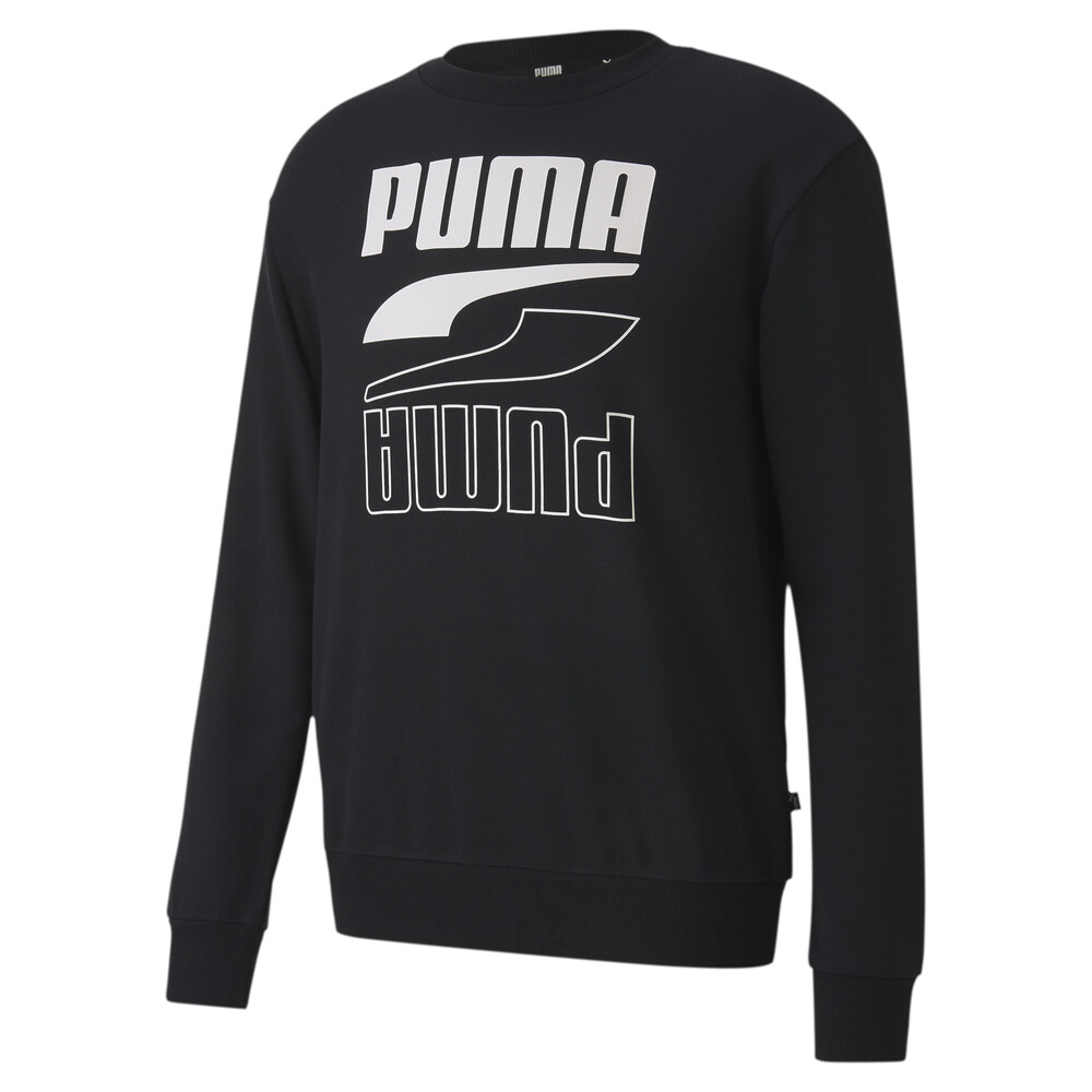 Rebel Long Sleeve Men's Sweater | Black - PUMA