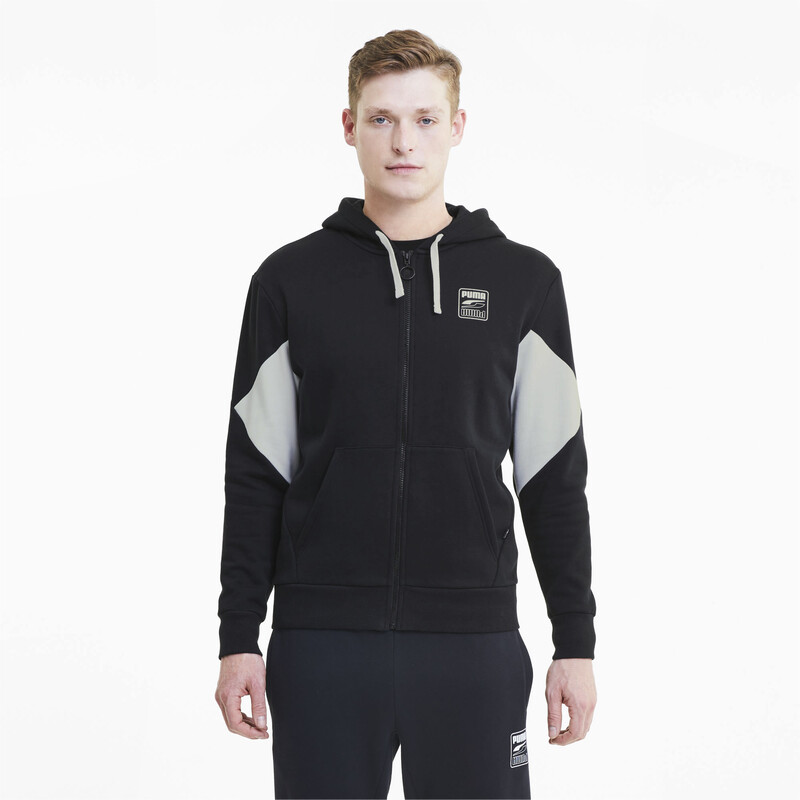 

Men's PUMA Rebel Full Zip Hoodie, Black