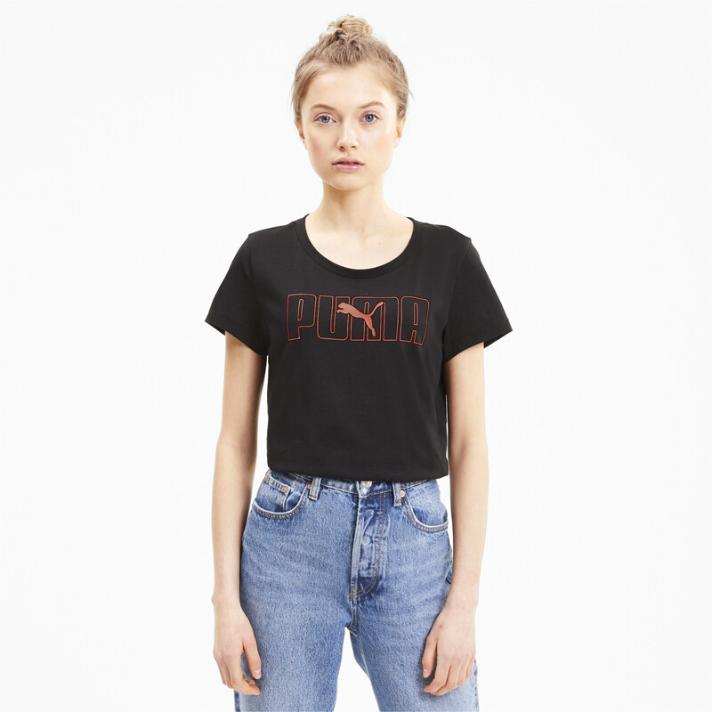 

PUMA Rebel Graphic T-Shirt, Black/pink