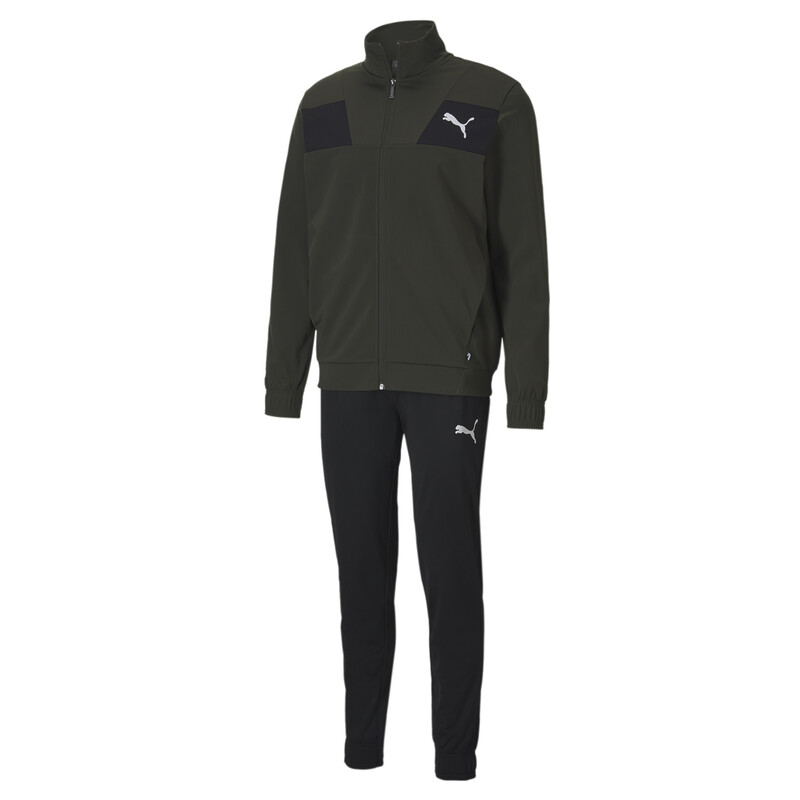 

Men's PUMA Techstripe Tricot Regular Fit Tracksuit, Black/brown