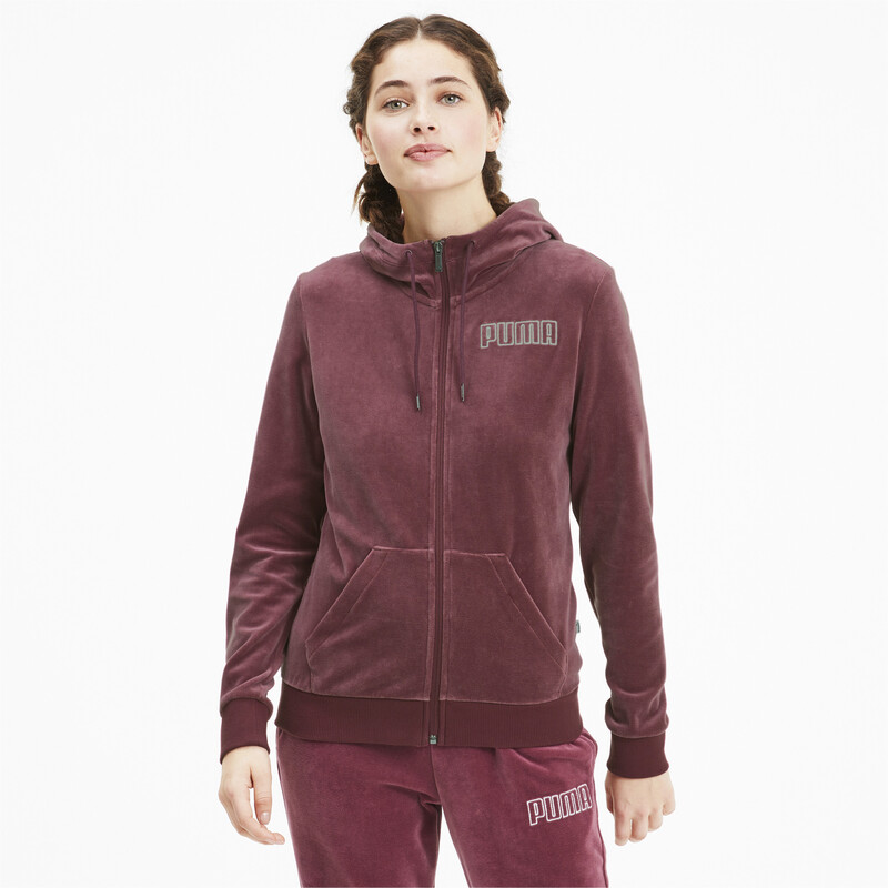 

Women's PUMA Modern Velour Full-Zip Hoodie, Silver