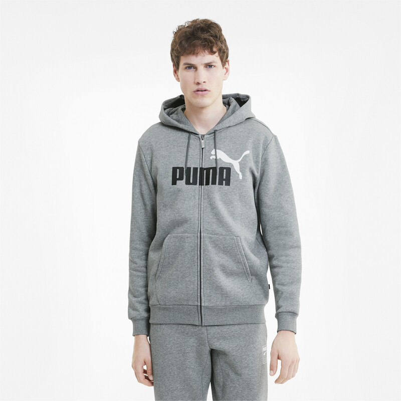 

Men's PUMA Essentials Full Zip Hoodie, Gray