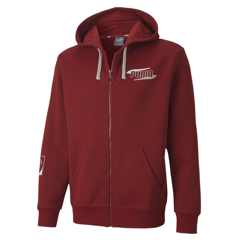 

Men's PUMA Rebel Relaxed Fit Full-Zip Hoodie, Red