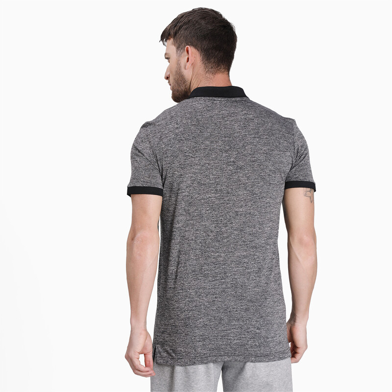 Men's PUMA Active Polyester Polo, Black/gray