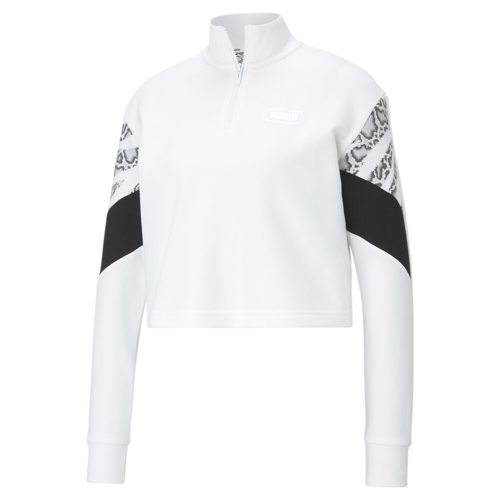 фото Толстовка rebel half-zip crew neck women's sweater puma