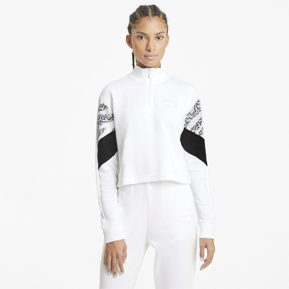 фото Толстовка rebel half-zip crew neck women's sweater puma