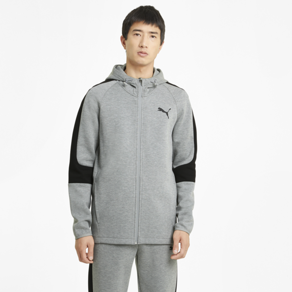 Campera con capucha para hombre Evostripe, Medium Gray Heather, large-ARG