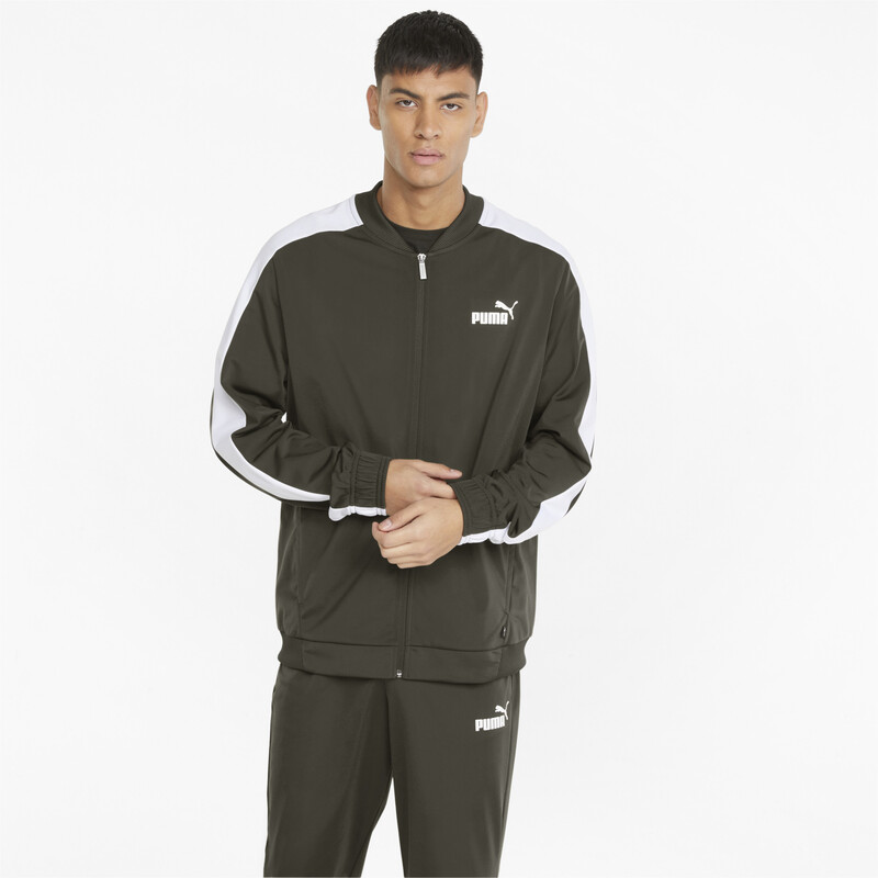 

Men's PUMA Baseball Tricot Regular Fit Track Suit, Black/brown