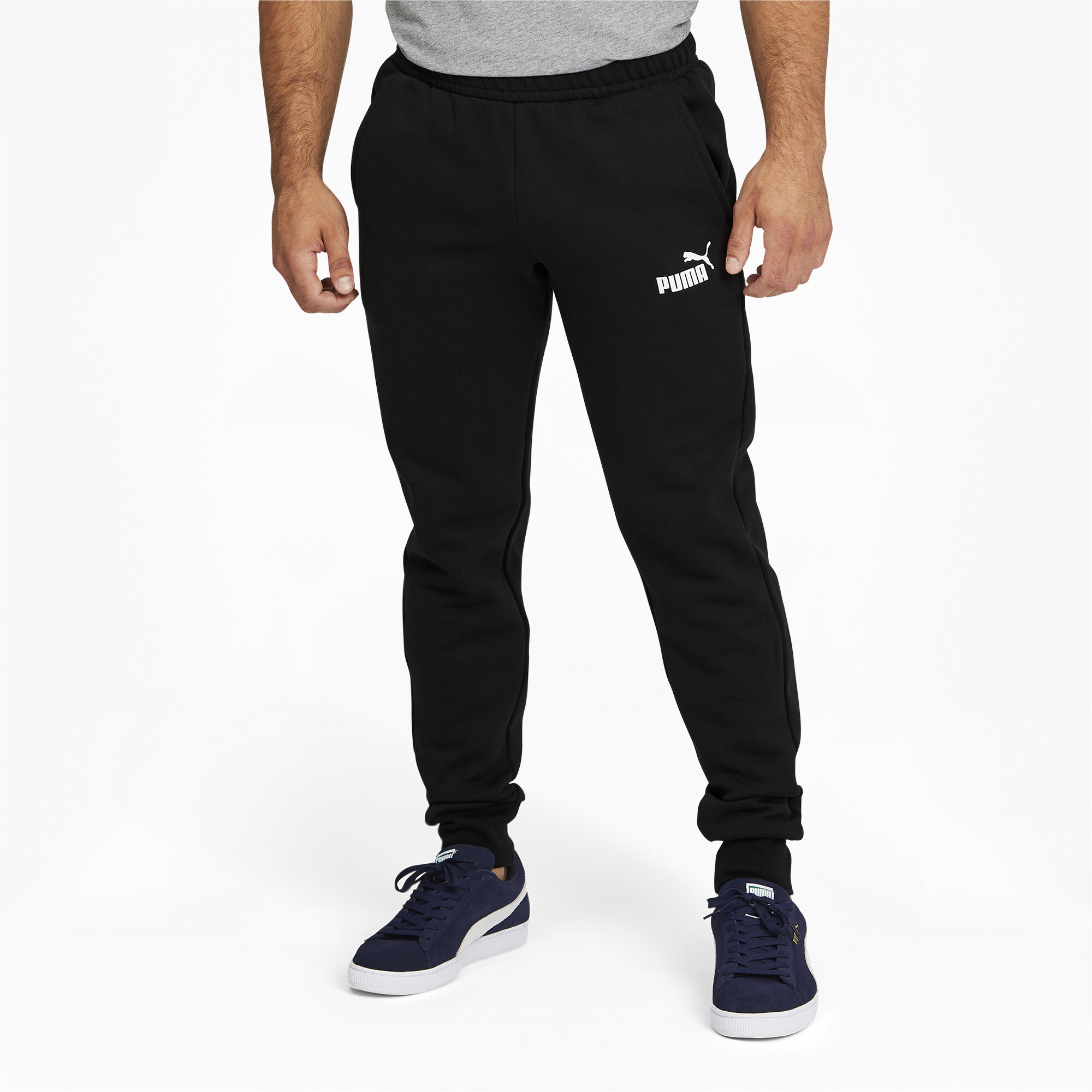 puma men's essentials logo fleece sweatpants