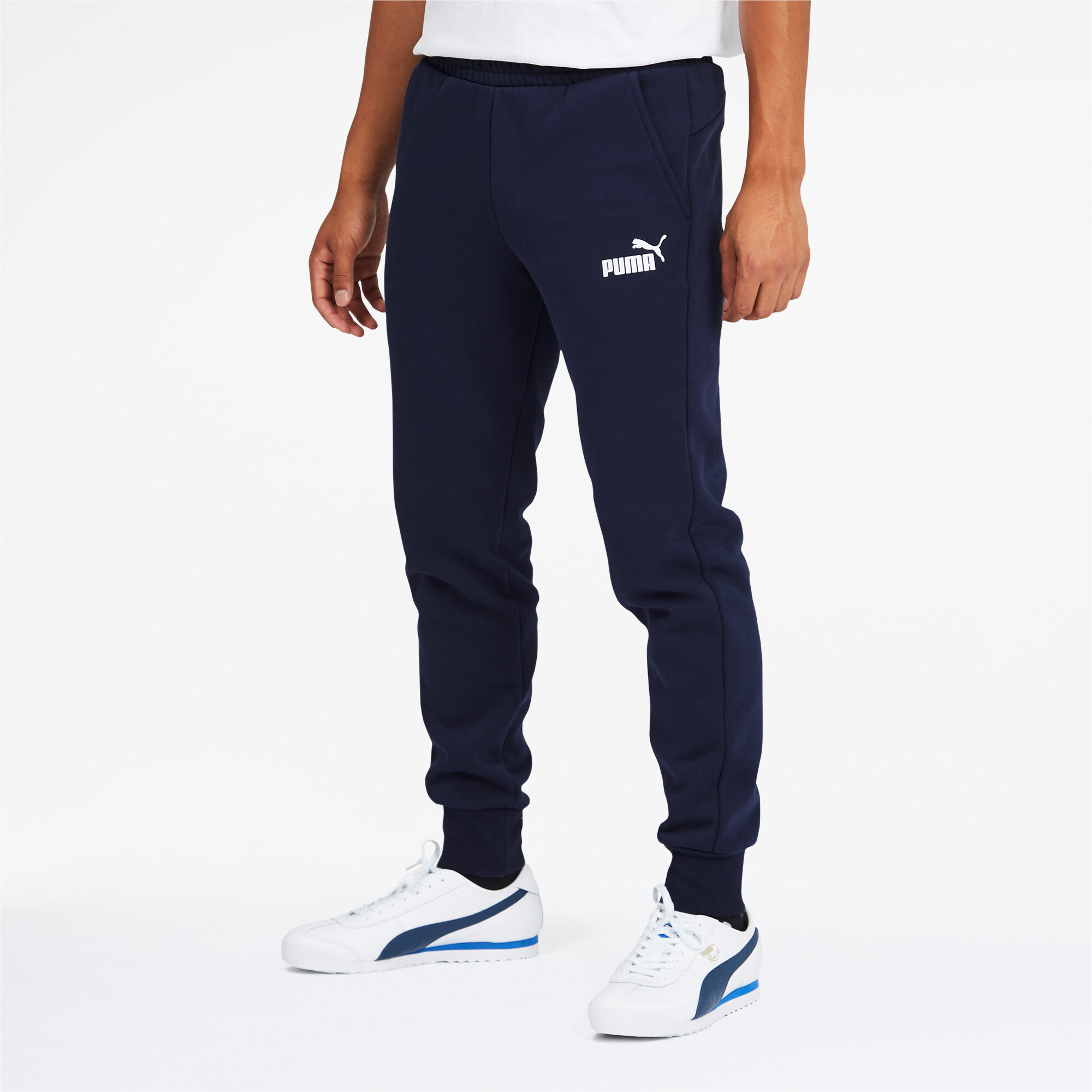 essentials logo men's pants puma