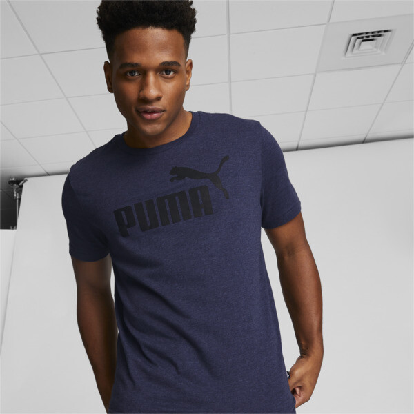 Puma Essentials Men's Heather T-shirt In Peacoat