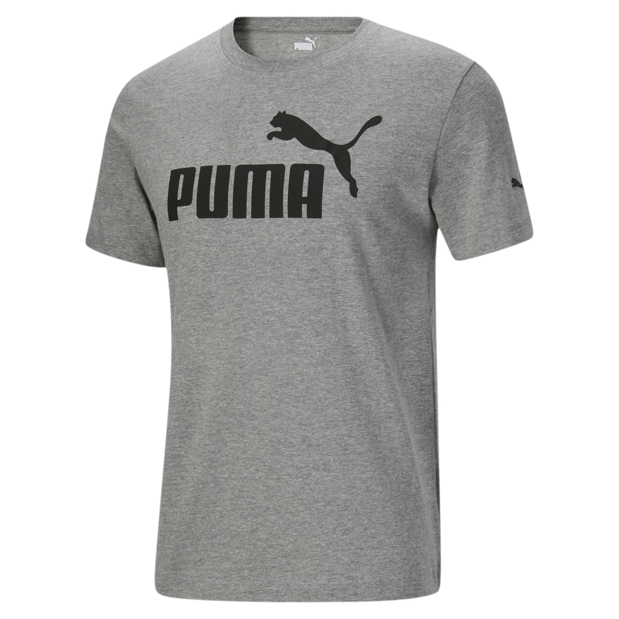 PUMA Essentials Men's Logo T-Shirt Heather Size S - Medium Grey 