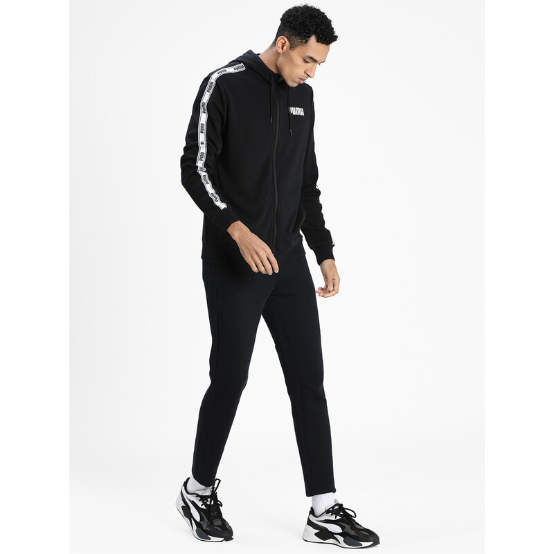 Men's PUMA Tape Full-Zip Hoodie, Black