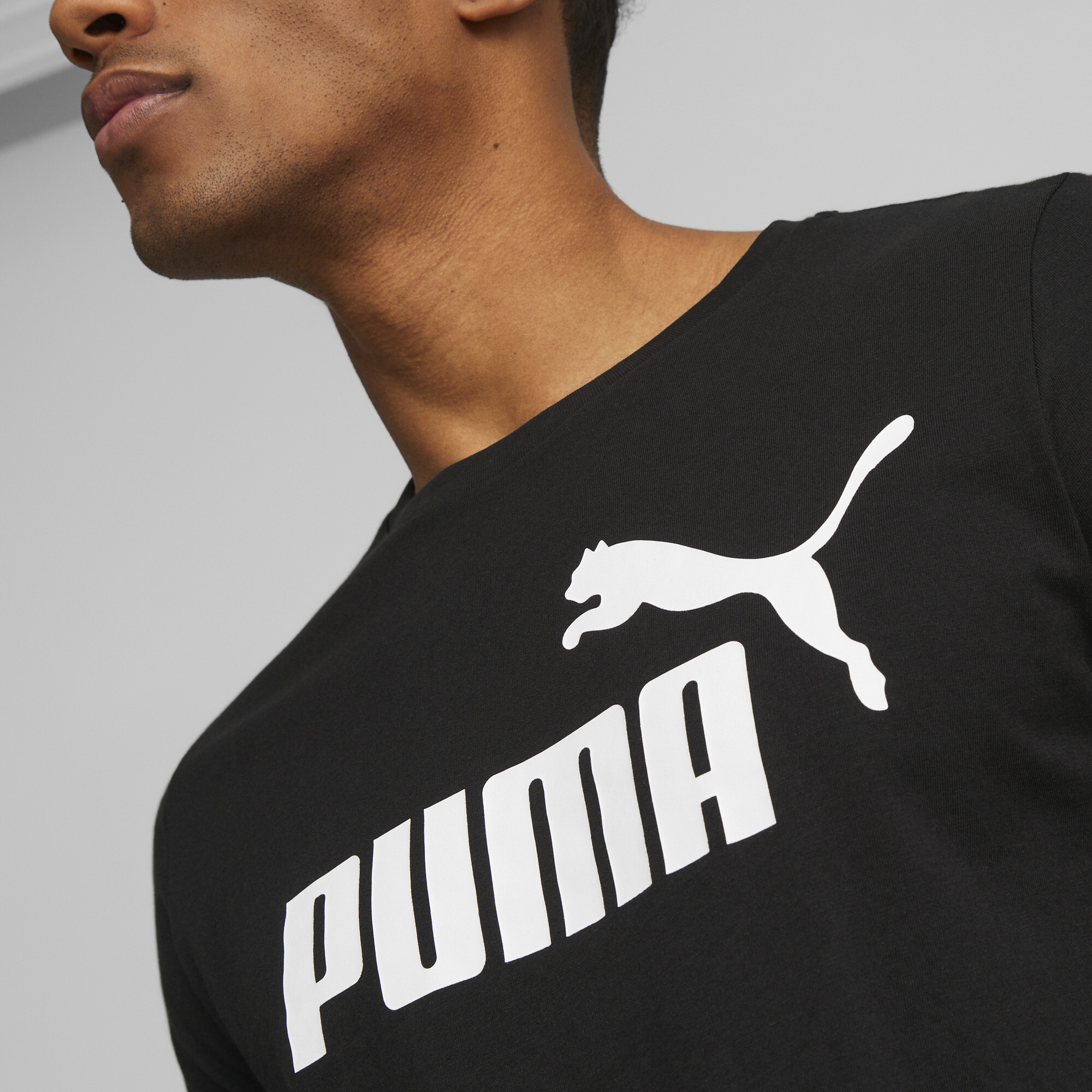 Men's Puma Essentials Logo T-Shirt, Black, Size XXL, Clothing