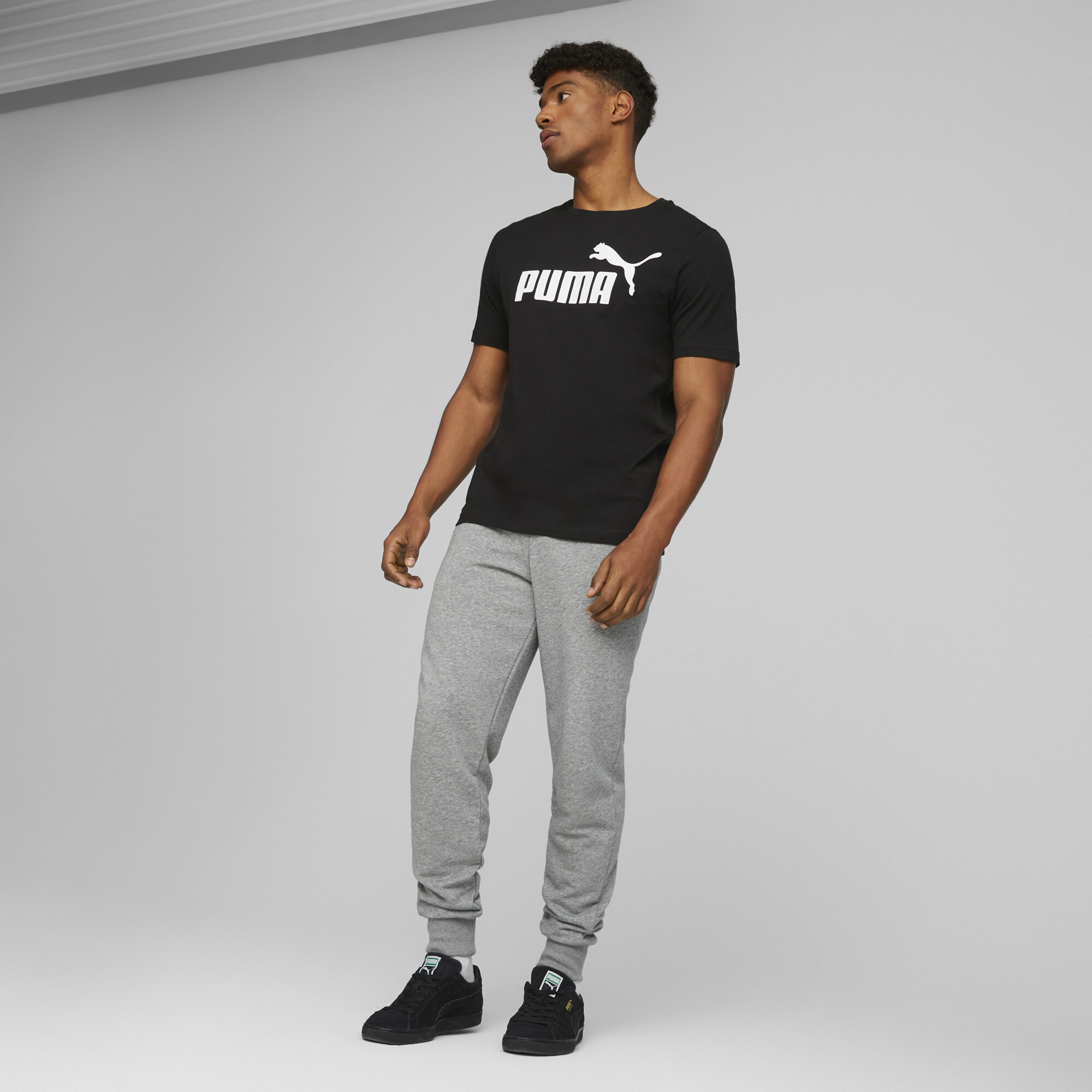 Men's Puma Essentials Logo T-Shirt, Black, Size XXL, Clothing