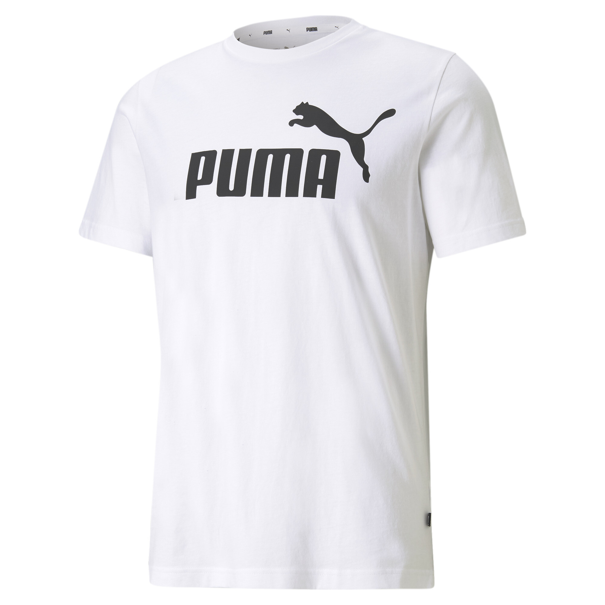 Men's Puma Essentials Logo T-Shirt, White, Size L, Clothing