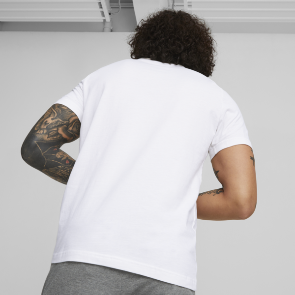 Essentials Logo Men's Tee, Puma White, large-MEX