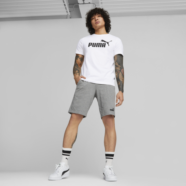 Essentials Logo Men's Tee, Puma White, large-MEX