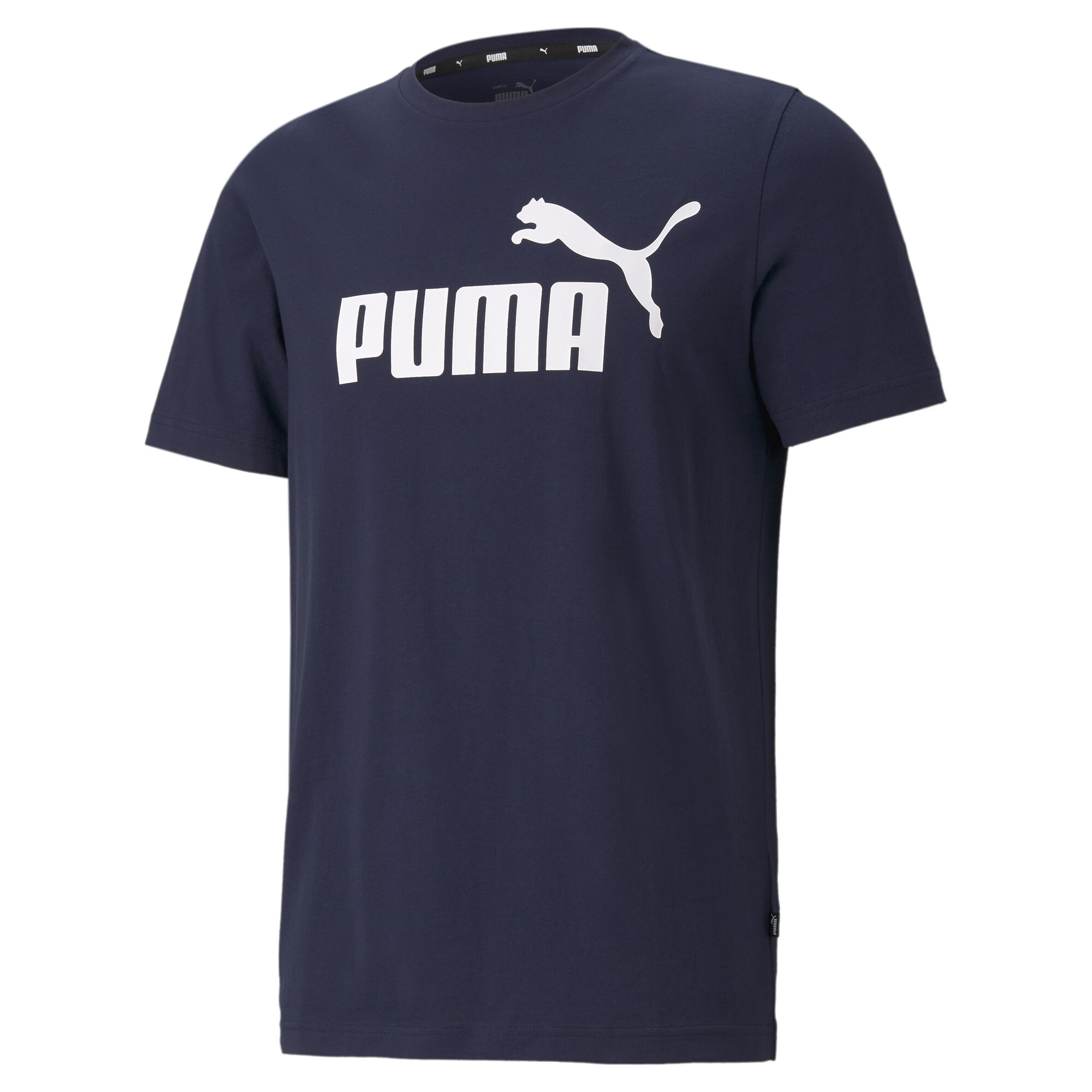 Puma Essentials Logo T-Shirt Herren | Mit Logo Print | Peacoat | Größe: M