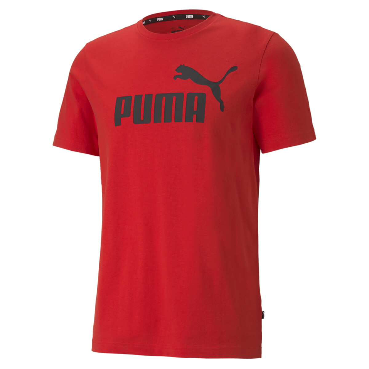Essentials Logo T-Shirt Men in High Risk Red by PUMA, XS