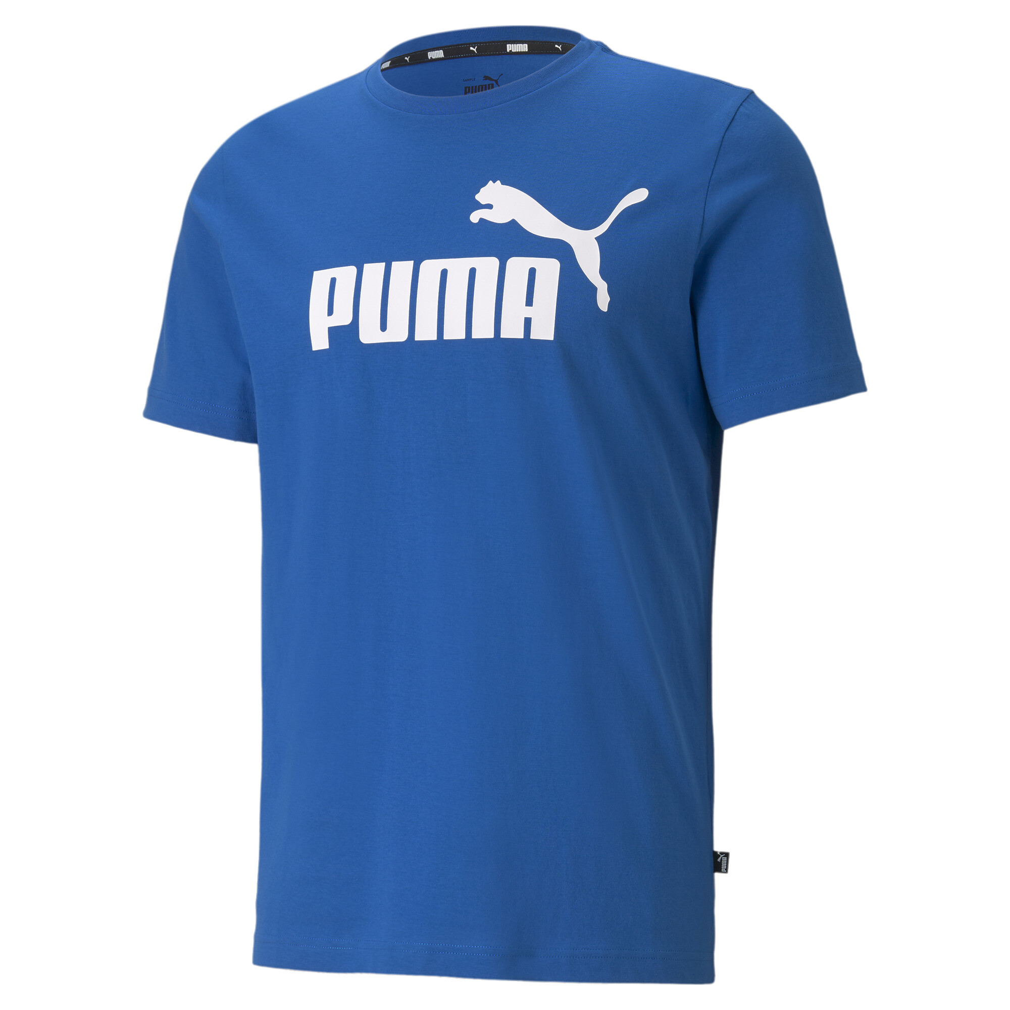 Men's Puma Essentials Logo T-Shirt, Blue, Size S, Clothing