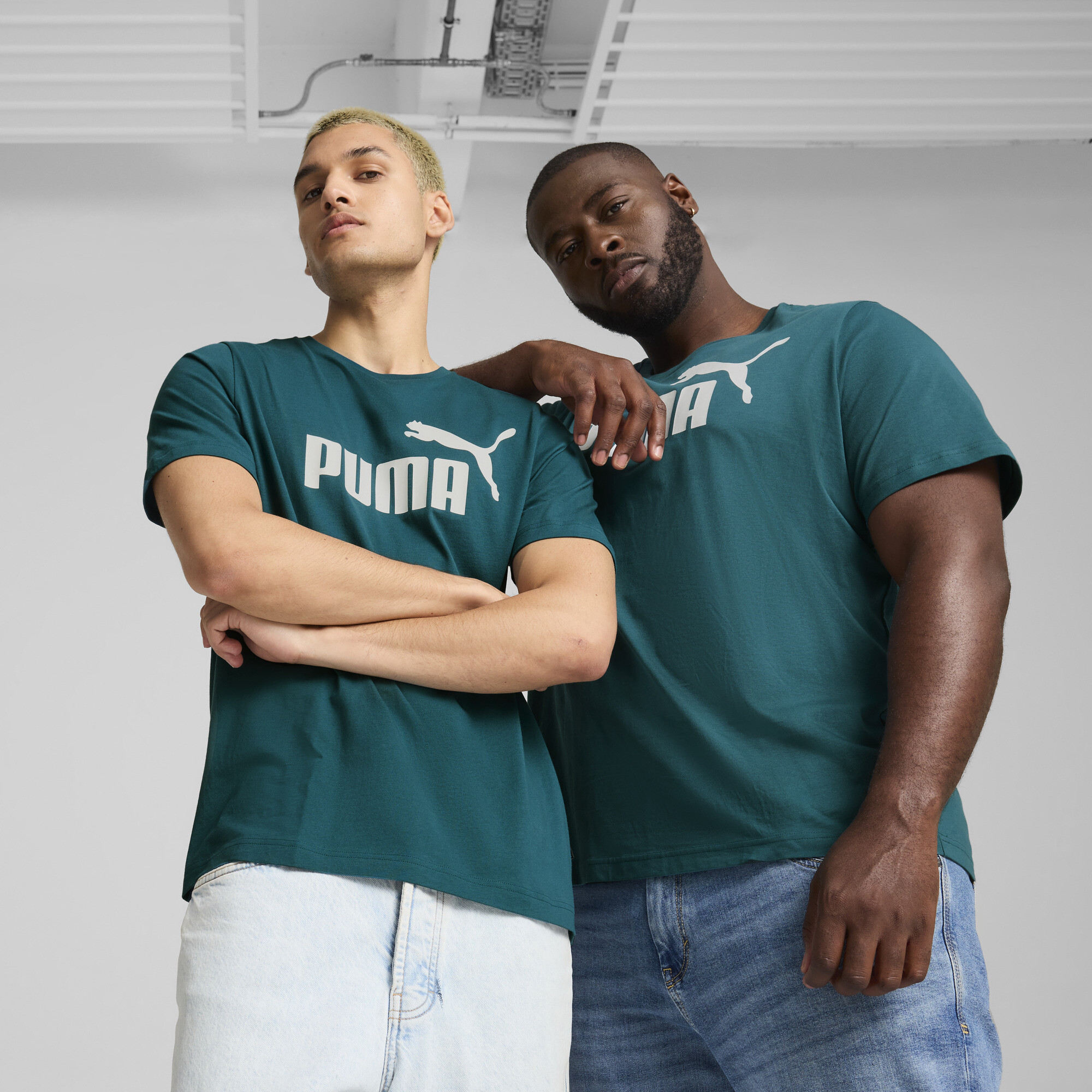 Men's Puma Essentials Logo T-Shirt, Green, Size S, Clothing