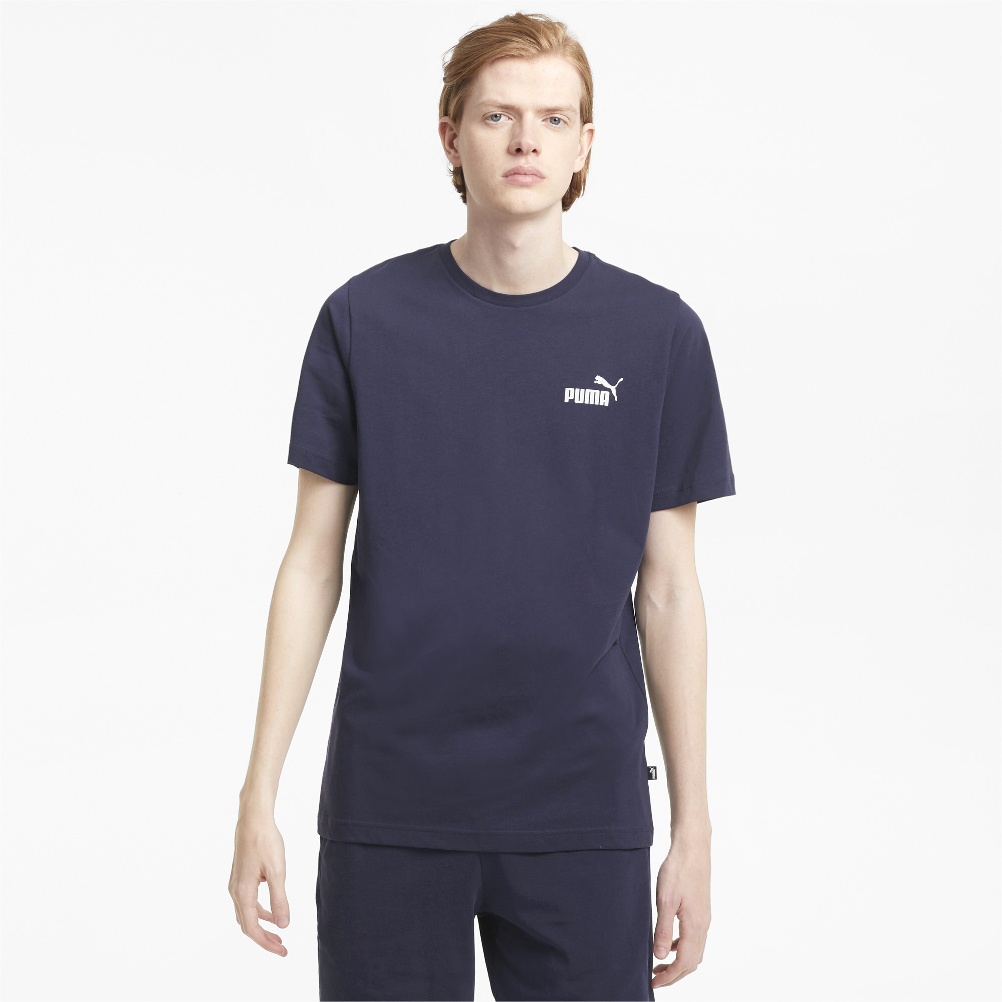 Men's Puma Essentials Small Logo T-Shirt, Blue, Size S, Clothing