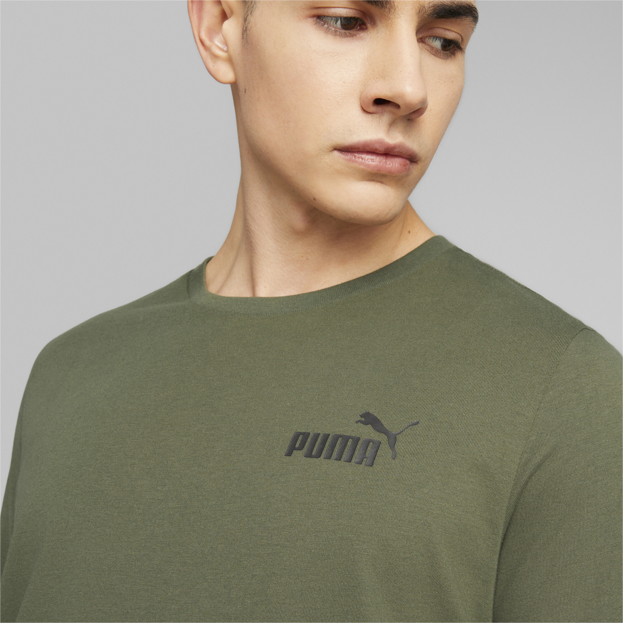 Men's Puma Essentials Small Logo T-Shirt, Green, Size L, Clothing