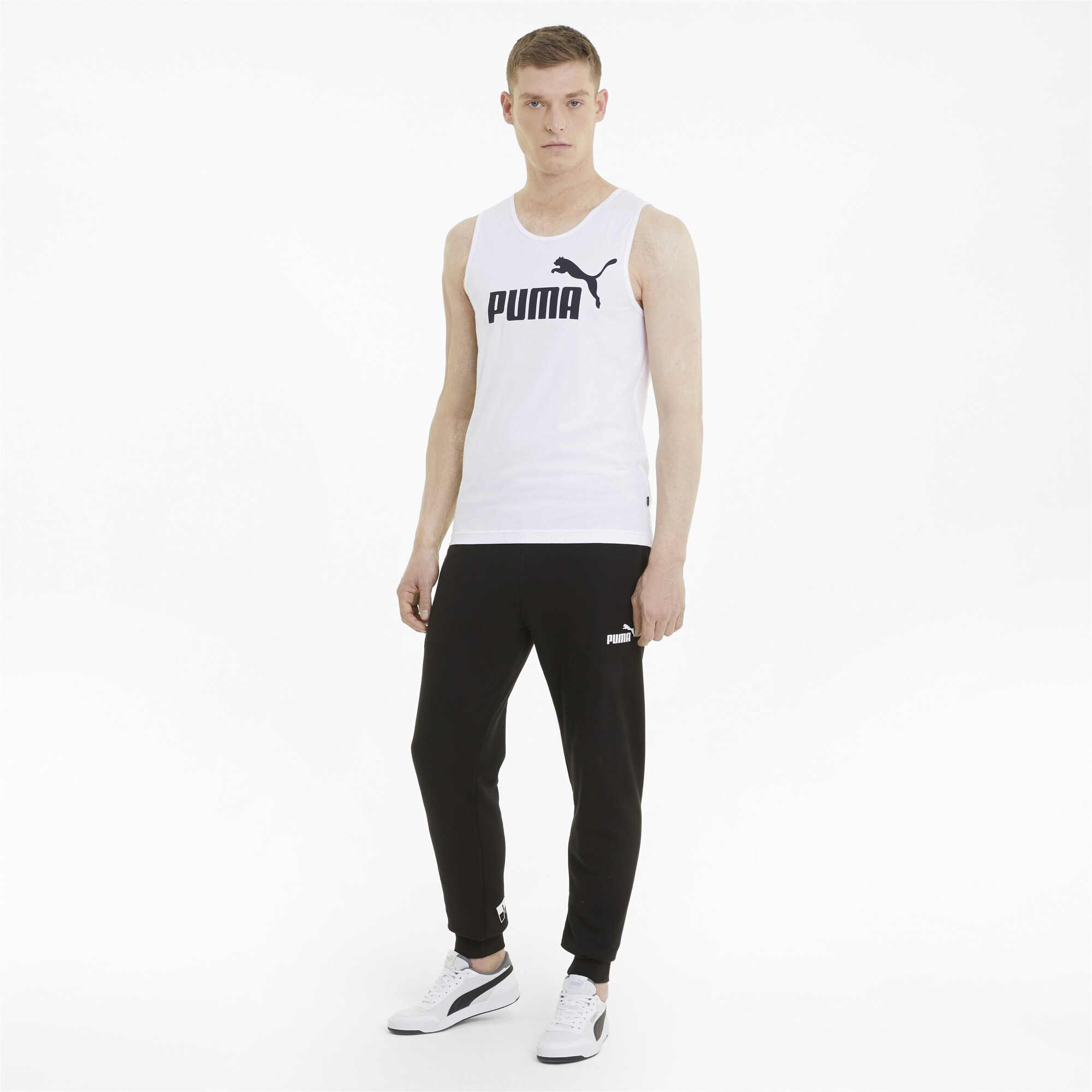 Men's Puma Essentials's Tank Top, White, Size XXL, Clothing