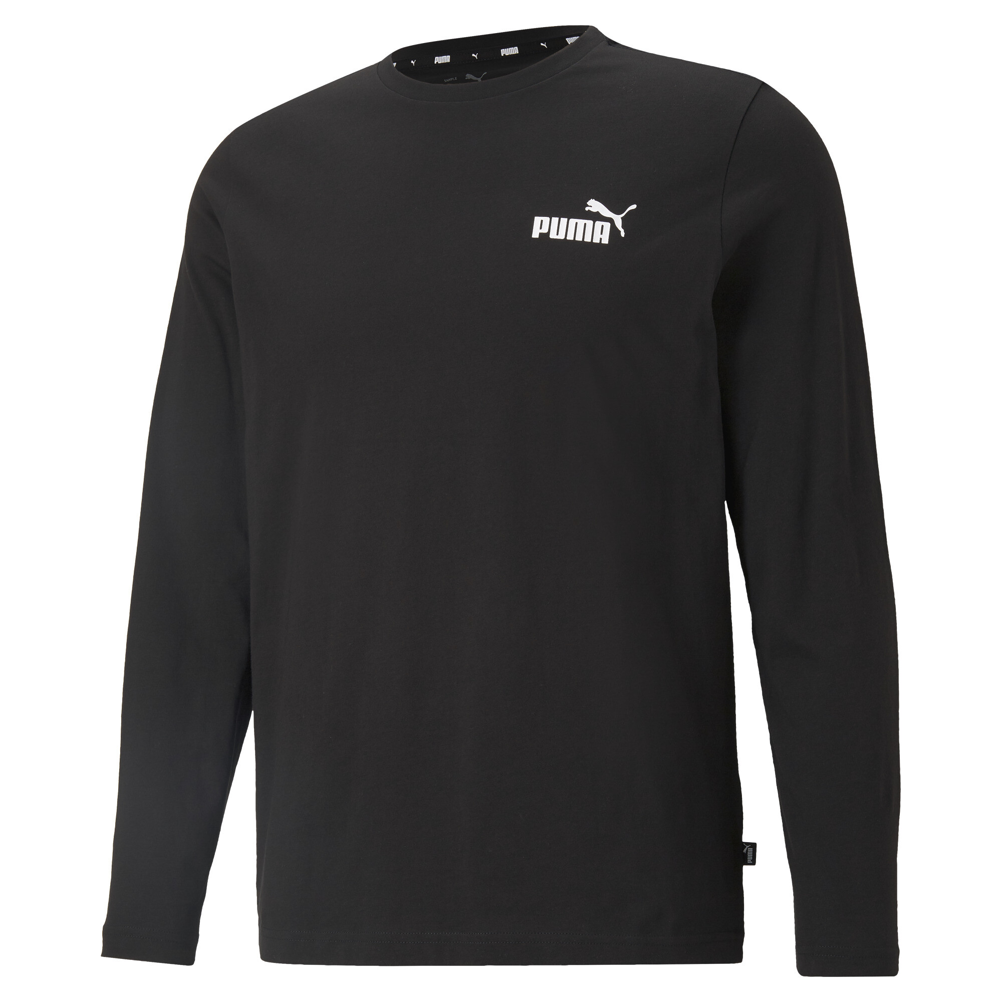 Men's Puma Essentials Long Sleeve T-Shirt, Black, Size XXS, Clothing