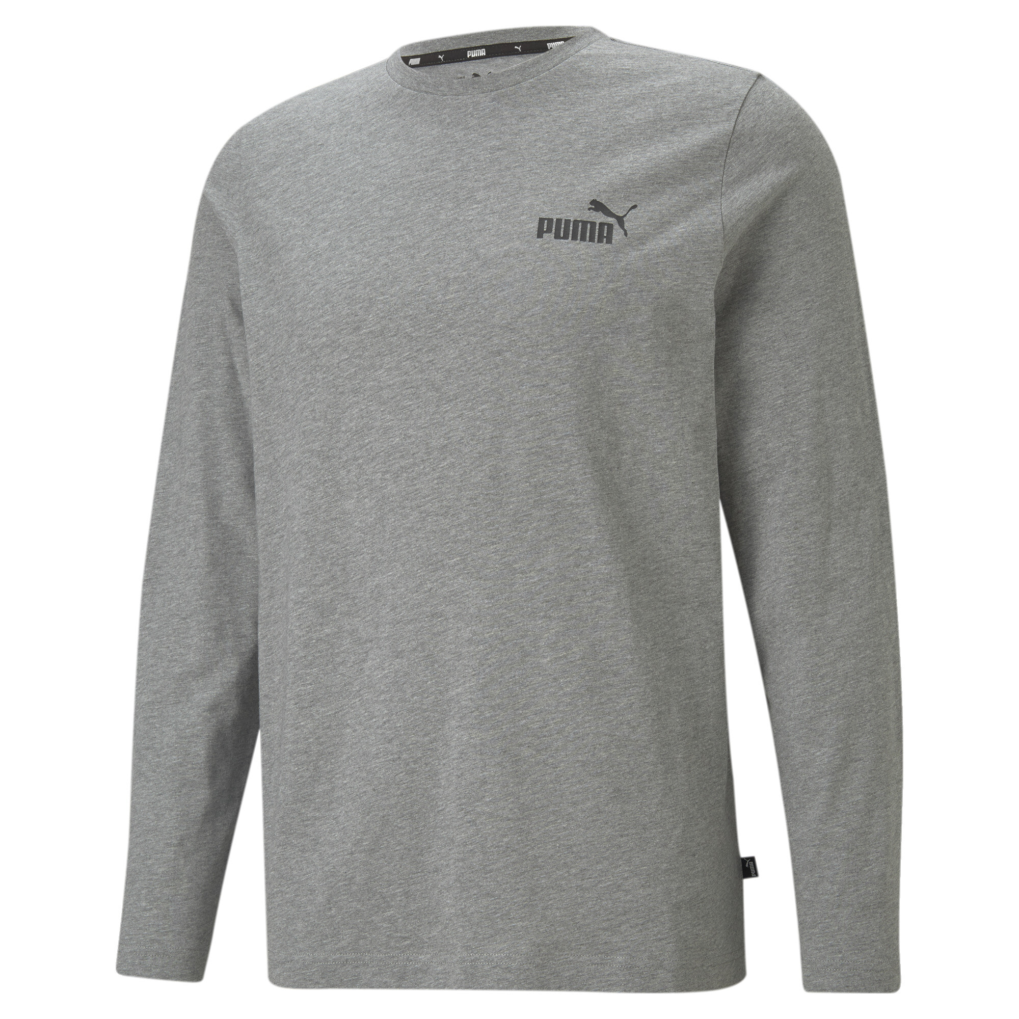 Men's Puma Essentials Long Sleeve T-Shirt, Gray, Size XL, Clothing