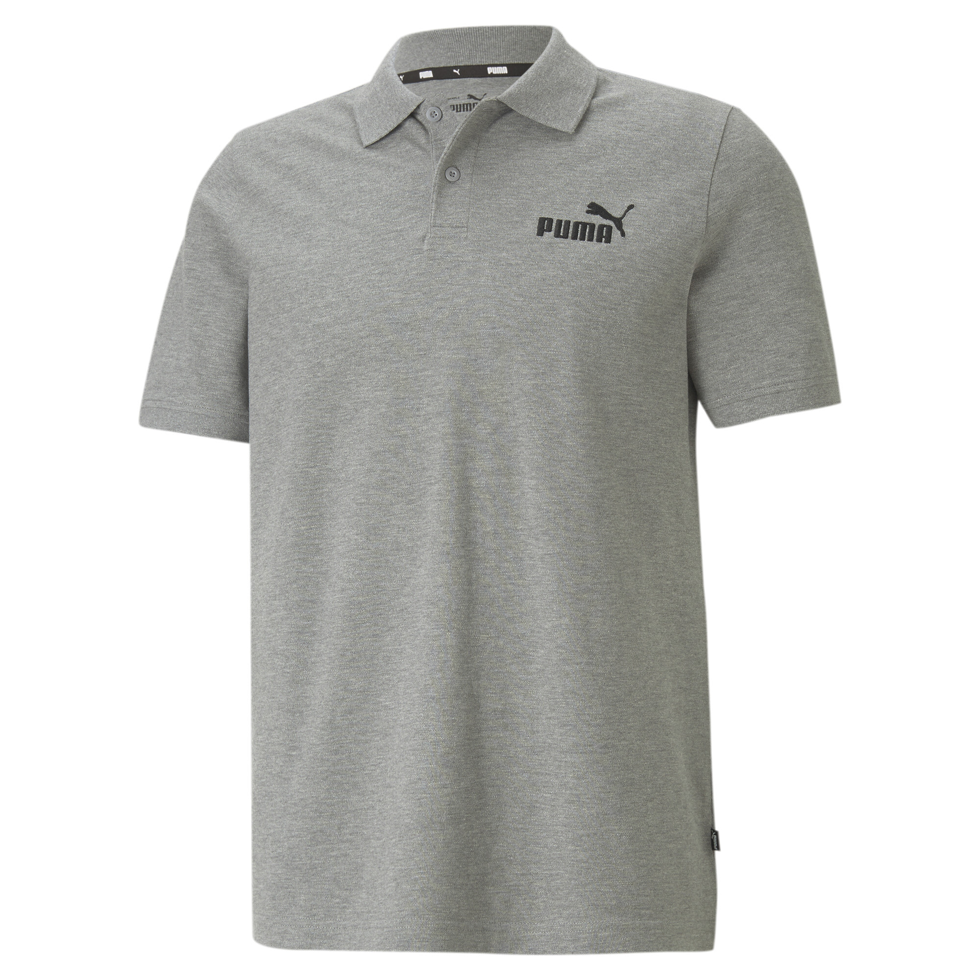 Puma Essentials Pique-Poloshirt Herren | Mit Plain | Medium Gray Heather | Größe: XXL