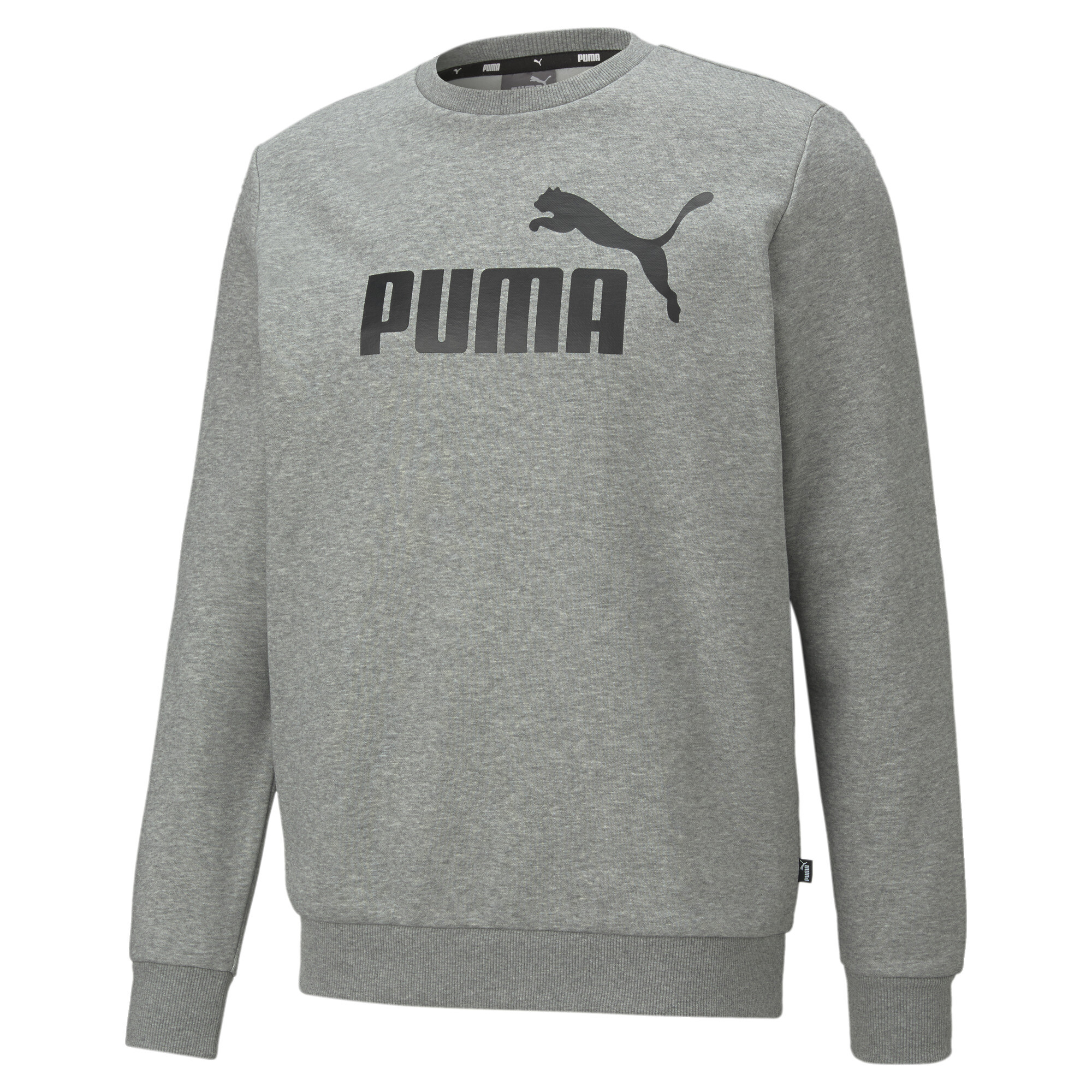 Men's Puma Essentials Big Logo Crew Neck Sweater Sweatshirt, Gray Sweatshirt, Size XL Sweatshirt, Lifestyle