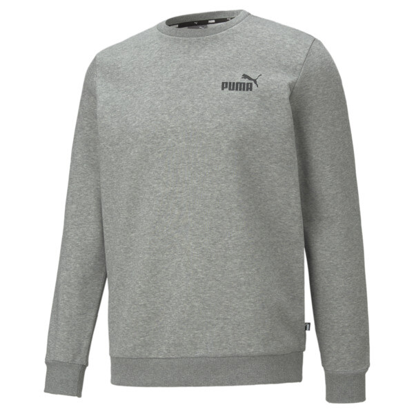 Puma Mens Ess Logo Sweatshirt In Medium Gray Heather