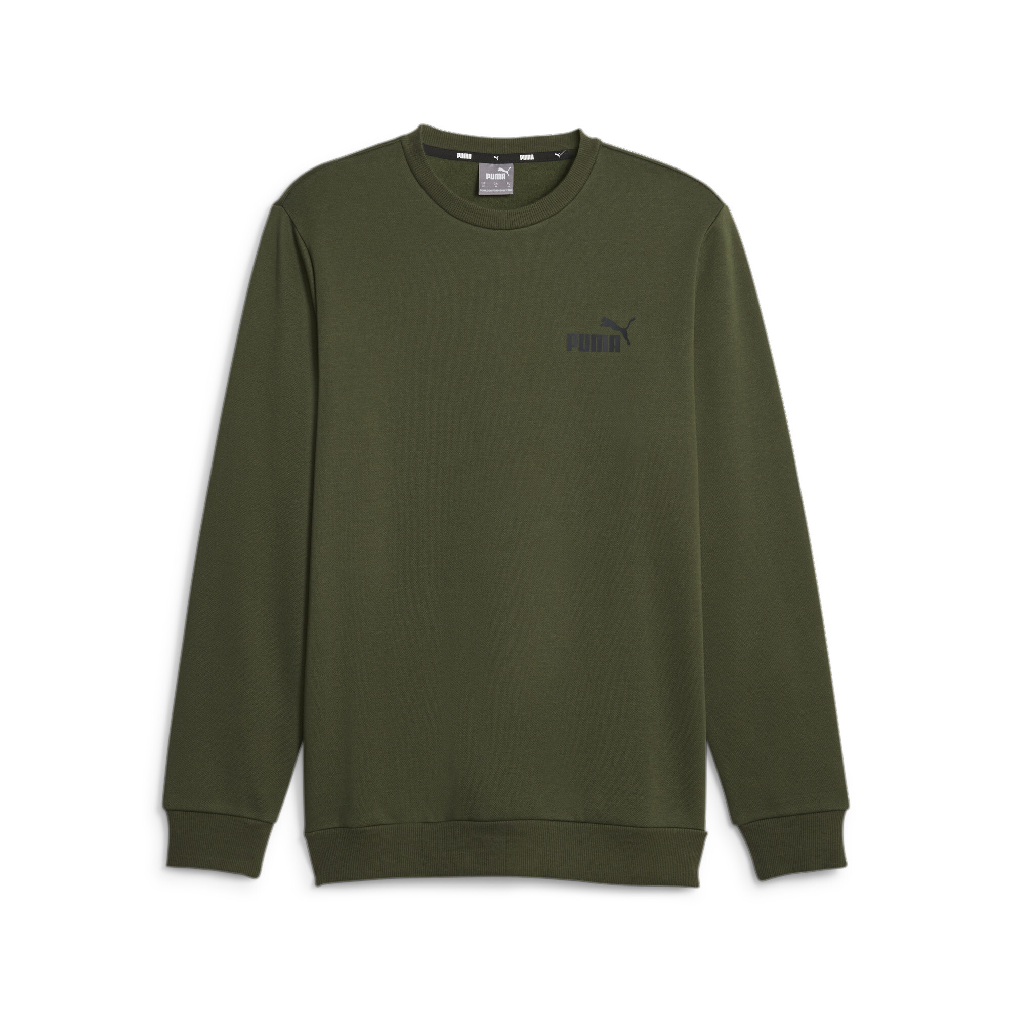 Men's Puma Essentials Small Logo Crew Neck's Sweatshirt, Green, Size XXS, Clothing