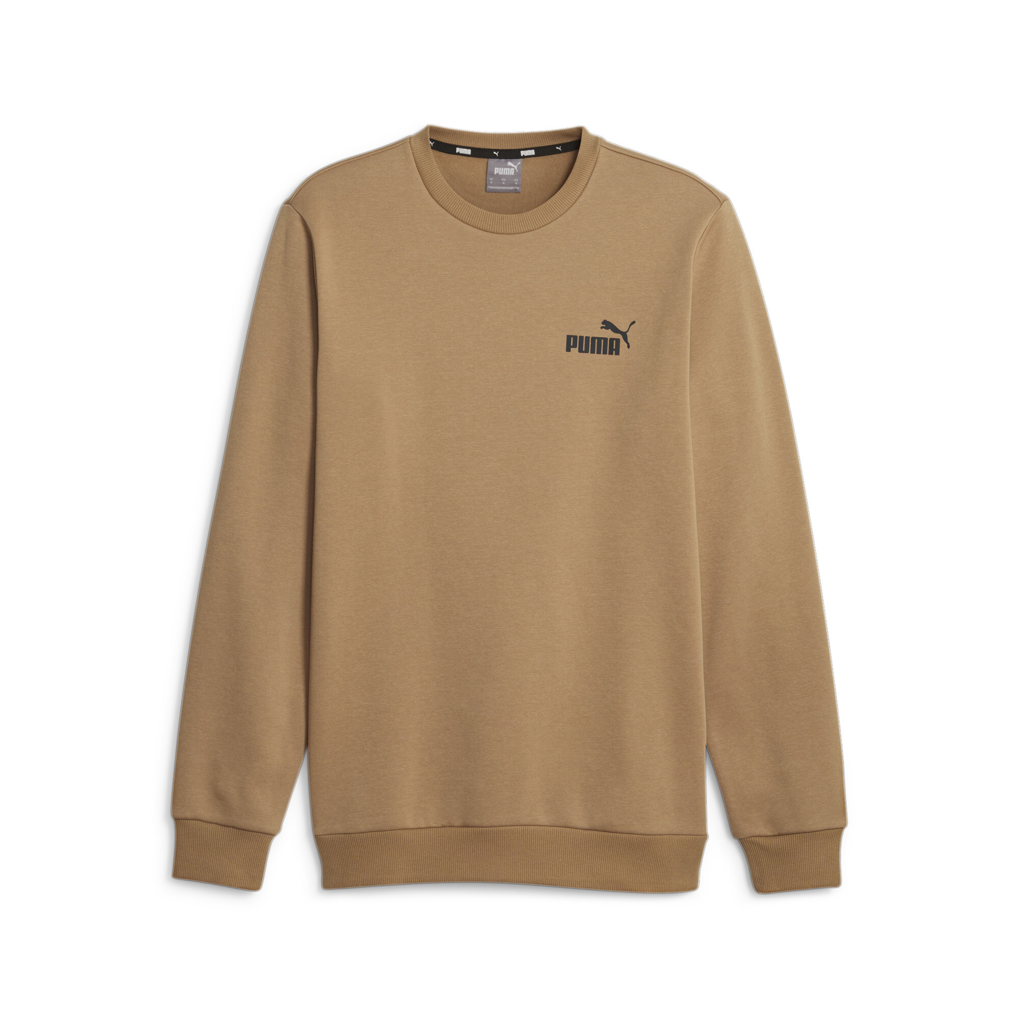 Men's Puma Essentials Small Logo Crew Neck's Sweatshirt, Beige, Size XS, Clothing