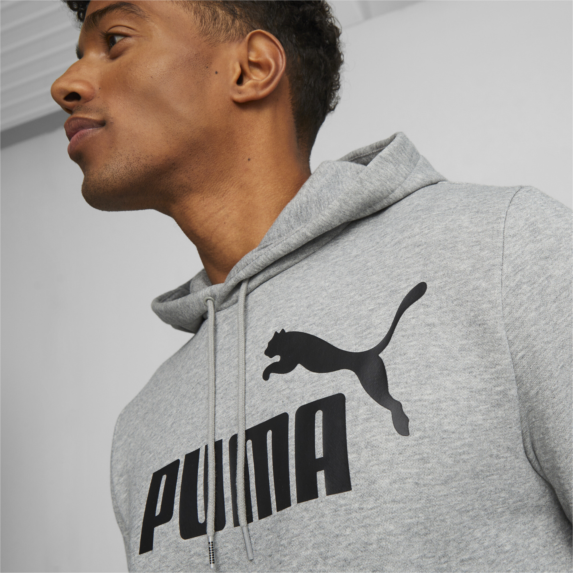 Men's Puma Essentials Big Logo Hoodie, Gray, Size 3XL, Clothing