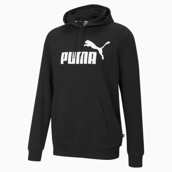 Essentials Big Logo Men's Hoodie, Puma Black, large-MEX