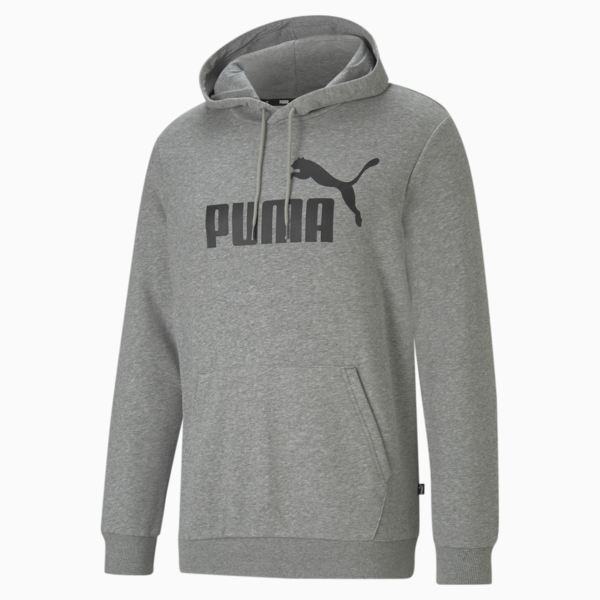 Essentials Big Logo Men's Hoodie, Medium Gray Heather, large-MEX
