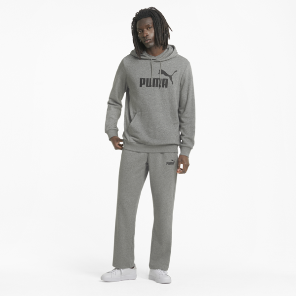 Essentials Big Logo Men's Hoodie, Medium Gray Heather, large-MEX