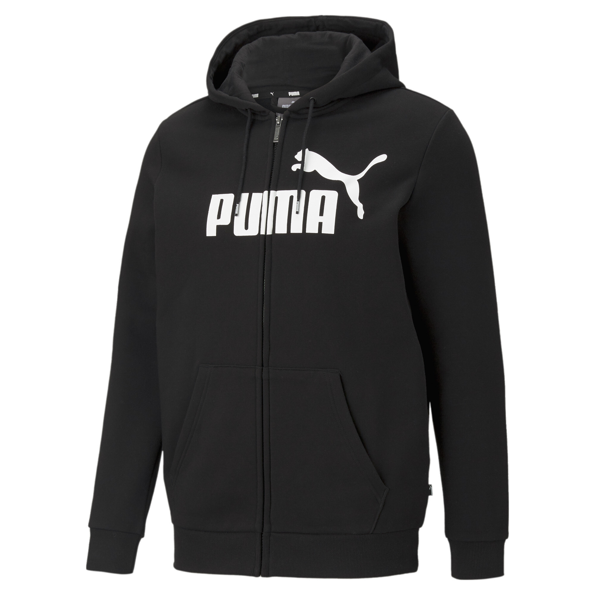 Men's Puma Essentials Big Logo Full-Zip's Hoodie, Black, Size 3XL, Clothing