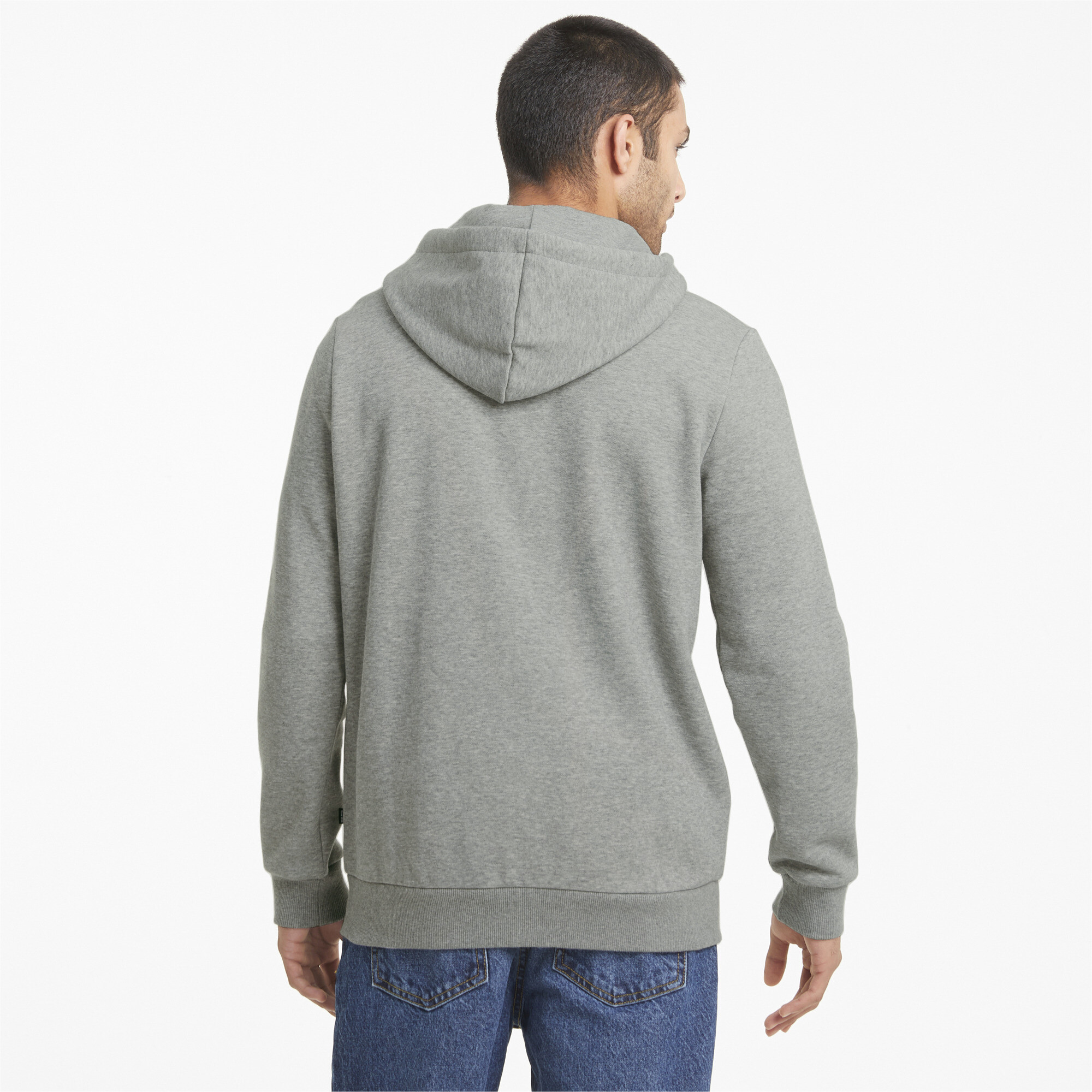 Men's Puma Essentials Big Logo Full-Zip's Hoodie, Gray, Size XS, Lifestyle